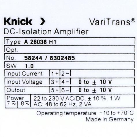 Universal-Trennverstärker A 26038 H1 Neu OVP