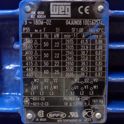 Drehstrommotor 180M-02 Gebraucht