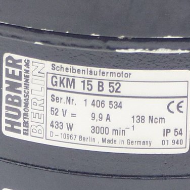 Scheibenläufermotor GKM 15 B 52 Gebraucht
