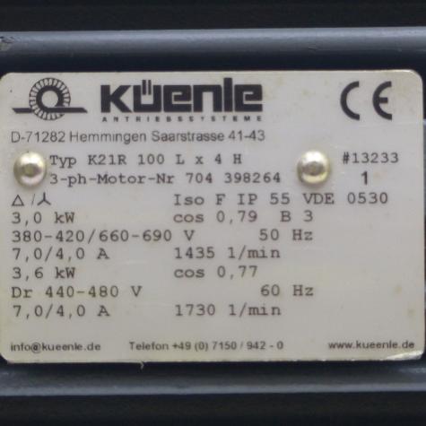 Three-phase Motor K21R 100 Lx4H K21R 100 L x 4 H Used