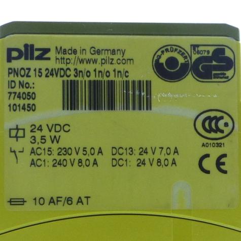 Safety Relay PNOZ 15 24VDC 3n/o 1n/o 1n/c New