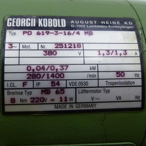 Drehstrommotor P0 619-3-16/4 MB PO 619-3-16/4 MB Gebraucht