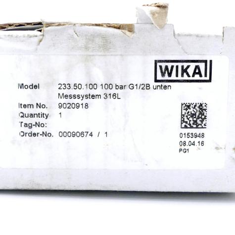Manometer 0 - 100 bar 8970153948 Neu OVP