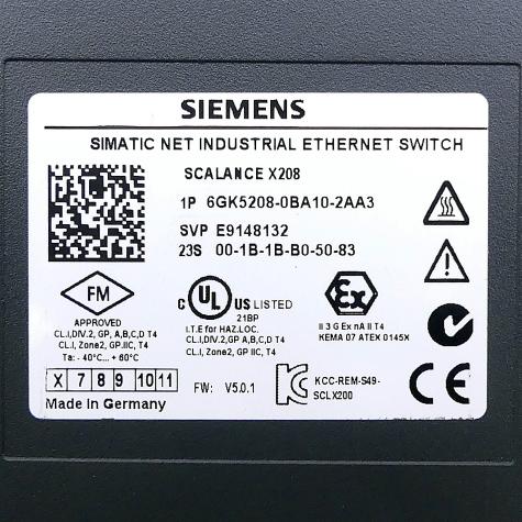 SIMATIC Net Industrial Ethernet Switch Scalance X208  