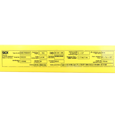 Safety light curtain C4000 C40E-0703CA010 Refurbished