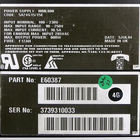 Power Supply Omega 600  Refurbished