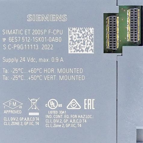 SIMATIC DP CPU 1512SP F-1 PN für ET 200SP, Zentralbaugruppe mit Arbeitsspeicher  Neu