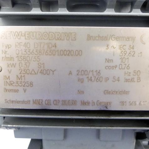 Getriebemotor RF40 DT71D4 Gebraucht