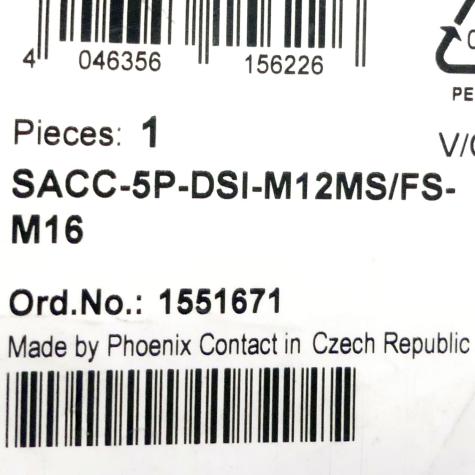 Rundsteckverbinder SACC-5P-DSI-M12MS/FS-M16 Neu OVP