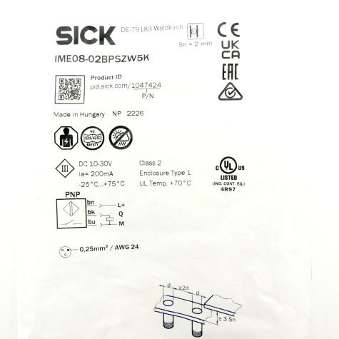 Inductive proximity sensors IME08-02BPSZW5K  New FS
