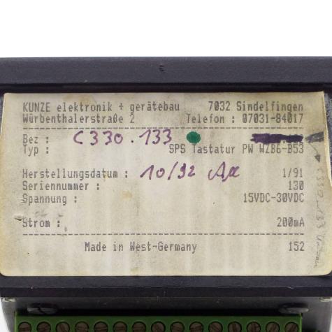 SPS-Tastatur PW WZB6-B53  Gebraucht