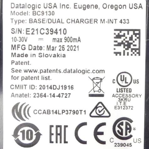 M-INT 433 Base Charger  New FS