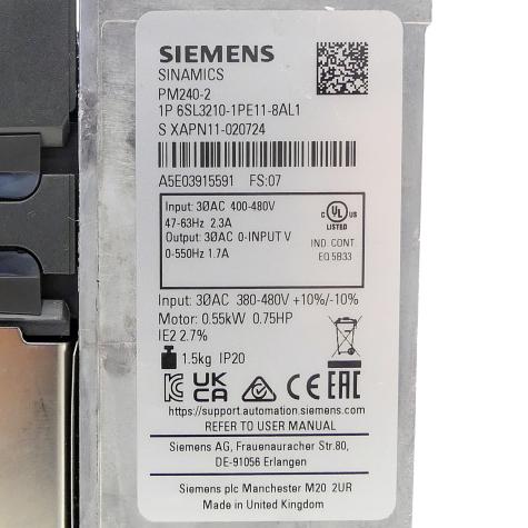 SINAMICS Power Modul  (FS:07) PM240-2 Gebraucht