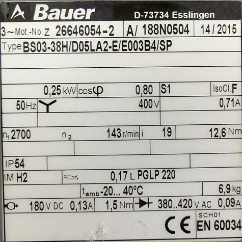 Getriebemotor BS03-38H/D05LA2-E/E003B4/SP Neu