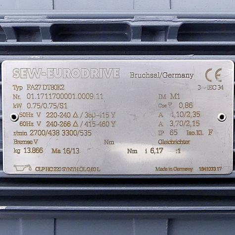 Gear motor FA27DT80K2 New