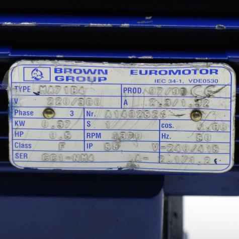 Gearmotor BHW102VF1-03743B5 Used