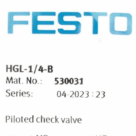 Gesteuertes Rückschlagventil 530031 