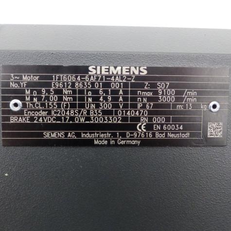 Servo Motor 1FT6064-6AF71-4AL2-Z  New