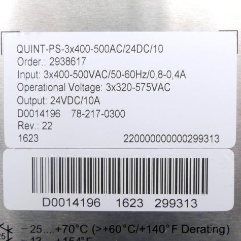 Power supply QUINT-PS-3x400-500AC/24DC/10 Used