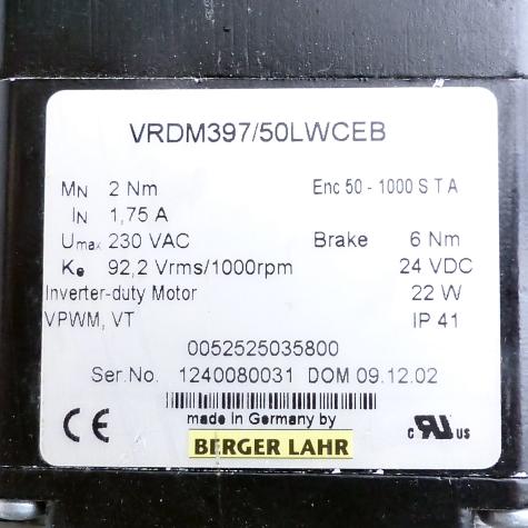 3-phase step motor with encoder and brake 0052525035800 Used
