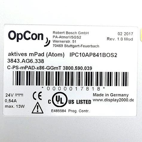 Aktives mPAD (Atom) IPC10AP841BOS2 Neuwertig