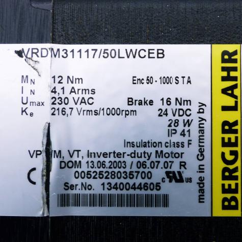Inverter-duty Motor 00525280335700 Used