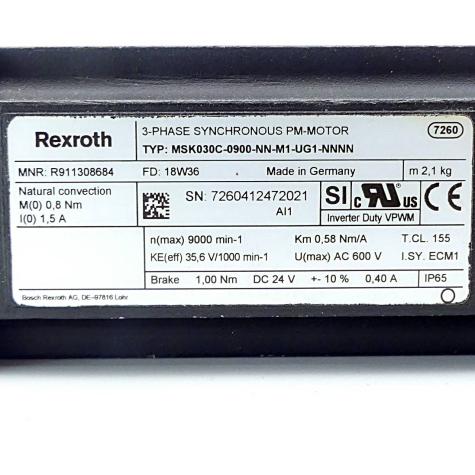 Servomotor MSK030C-0900-NN-M1-UG1-NNNN  Gebraucht