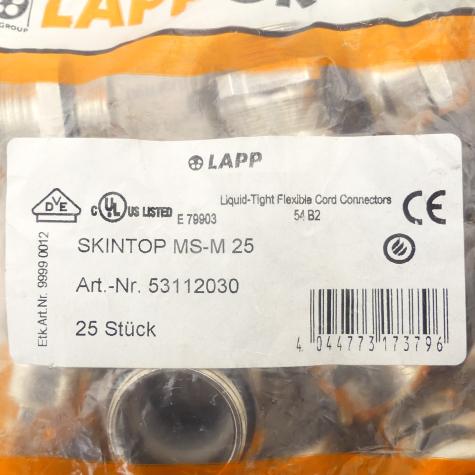 25 St. Kabelverschraubung SKINTOP MS-M 25 Neu OVP