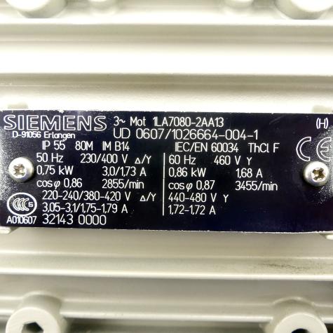 Three-phase motor 1LA7080-2AA13 New