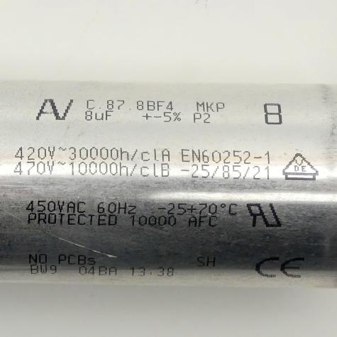 Kondensator 8µF 5% 470V Motor  