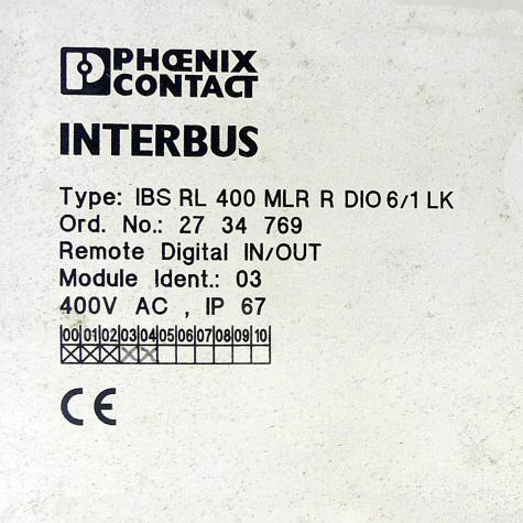 Motor Starter IBS RL 400 MLR R DIO6/1 LK Used