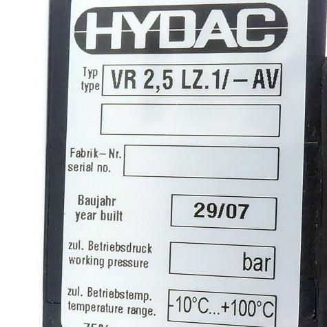 Filter Verschmutzungsanzeige VR2,5LZ.1/-AV Neu