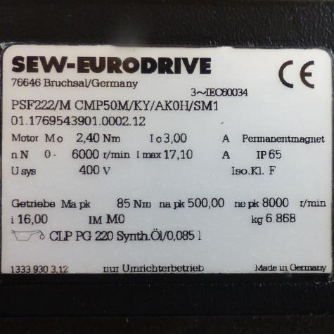 Servo Motor 01.1769543901.0001.12 Used