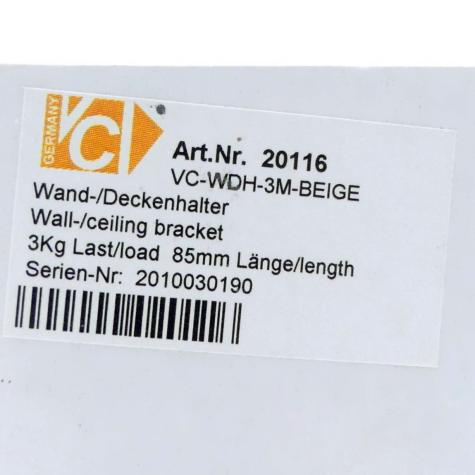 Wand-/ Deckenhalter VC-WDH-3M-BEIGE Neu OVP