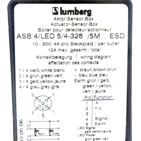 Aktor-Sensor-Box ASB 4/LED 5/4-328 /5M ESD Gebraucht