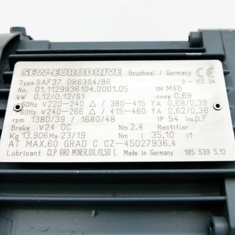 Getriebemotor SAF37 DR63S4/BR  Neu