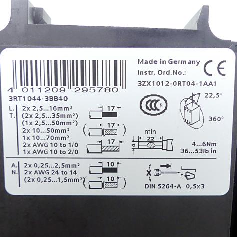Schütz 3RT1044-3BB40 Neu OVP
