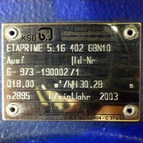 Self-Priming Pump Etaprime 5. 16 402 1LA7113-2AA61-ZX77A Refurbished