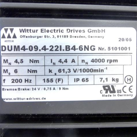 Servomotor DUM4-09.4-22I.B4-6NG Gebraucht
