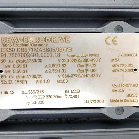 Getriebemotor HK50 DRS71M4BE05/IS/TH Neu