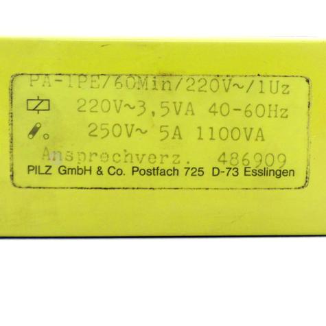Sicherheitsrelais PA-1PE/60Min/220V~/1Uz Gebraucht