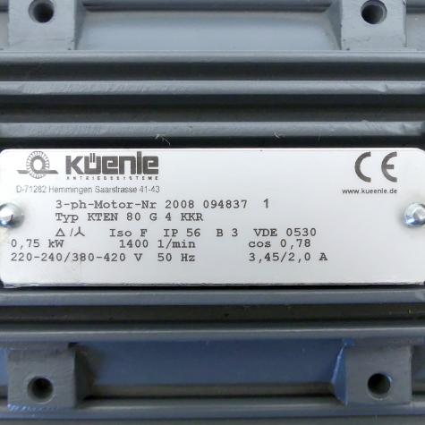 Drehstrommotor KTEN 80 G 4 KKR Neu