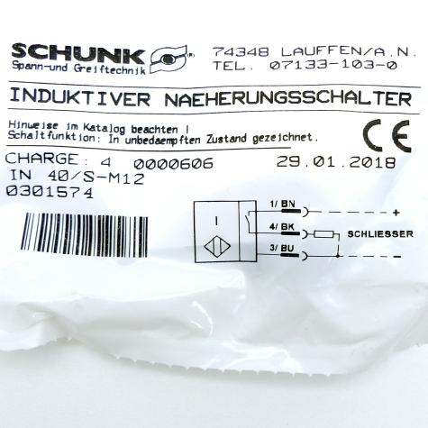 Induktiver Näherungsschalter  IN 40-S-M12 Neu