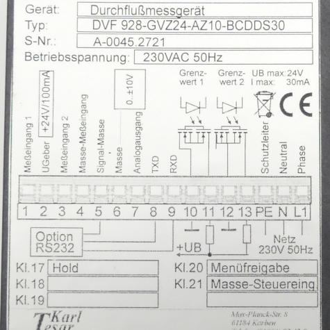 Durchflussmessgerät  Gebraucht