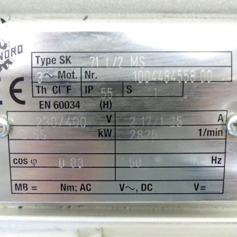 gear motor 71L/2MS + 172-71L/2MS Used