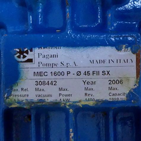 Vakuumpumpe MEC 1600 P 45 FII SX Gebraucht