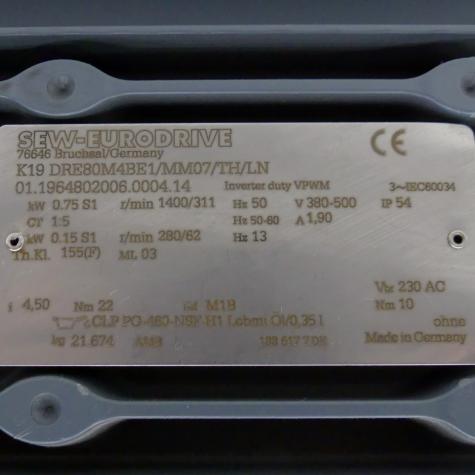 Getriebemotor K19 DRE80M4BE1/MM07/TH/LN Gebraucht