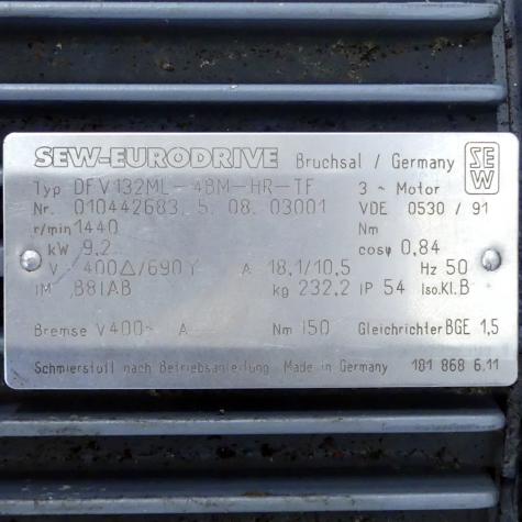 Gear motor DFV132ML-4BM-HR-TF New