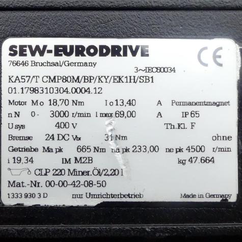 Getriebemotor KA57/T CMP80M/BP/KY/EK1H/SB1 Gebraucht