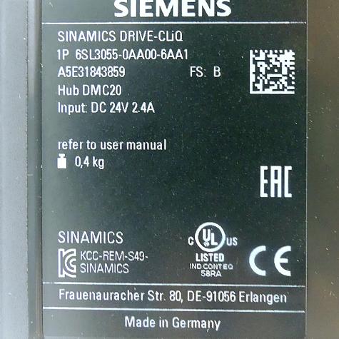 SINAMICS Drive-CLiQ Hub Module 6SL3055-0AA00-6AA1  